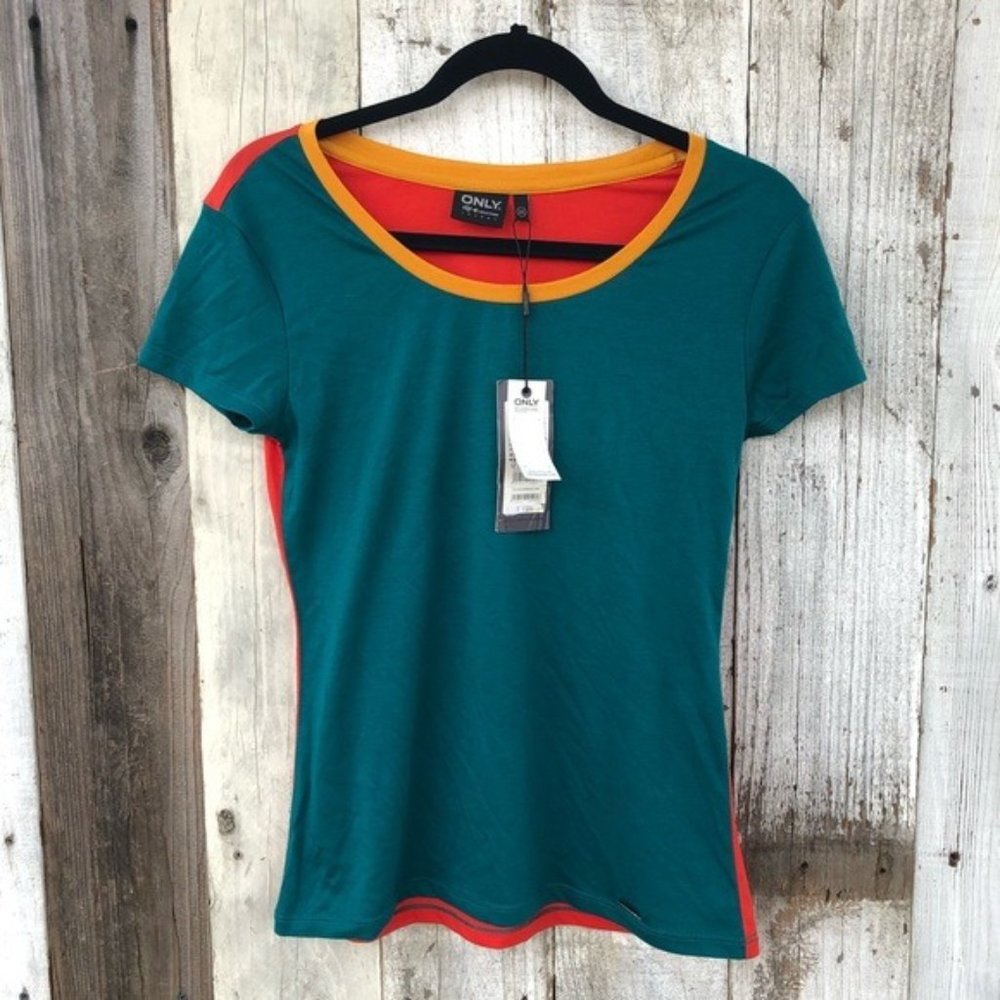 NWT ONLY Edge Collection Clothing Color Block Tee